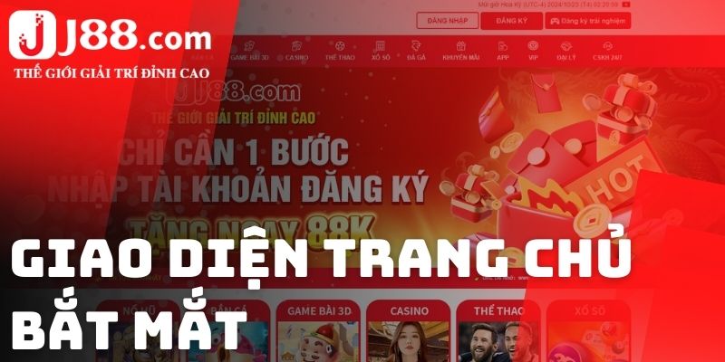 Giao diện trang chủ bắt mắt